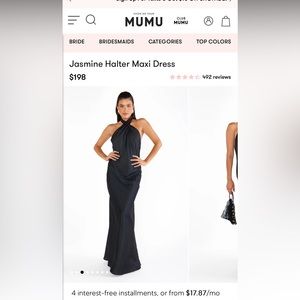 Black Satin Dress / Size Small / Show Me Your Mumu